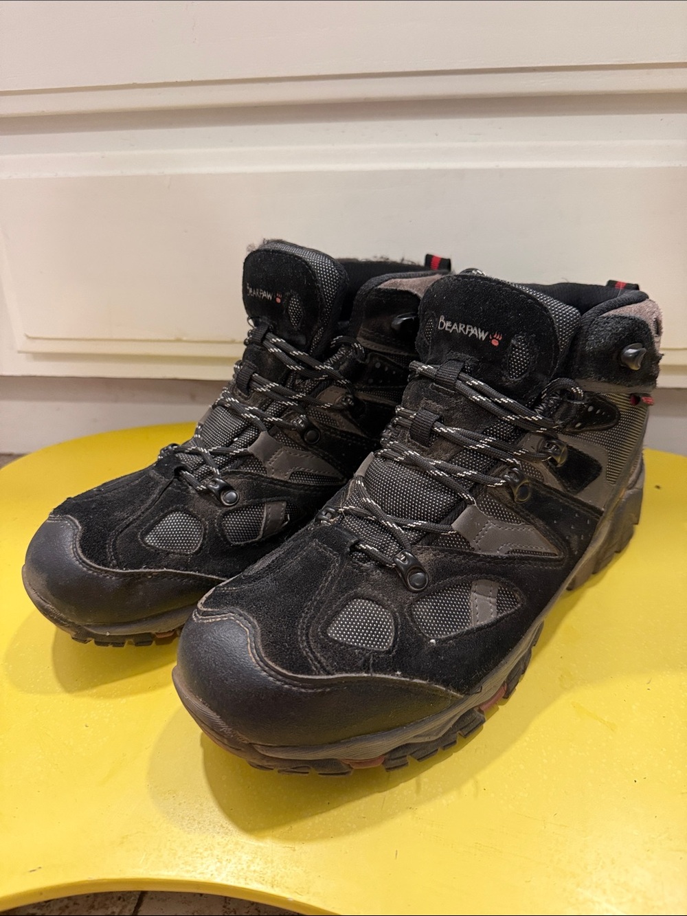 BearPaw Men's Black and Gray Waterproof Hiking Boots